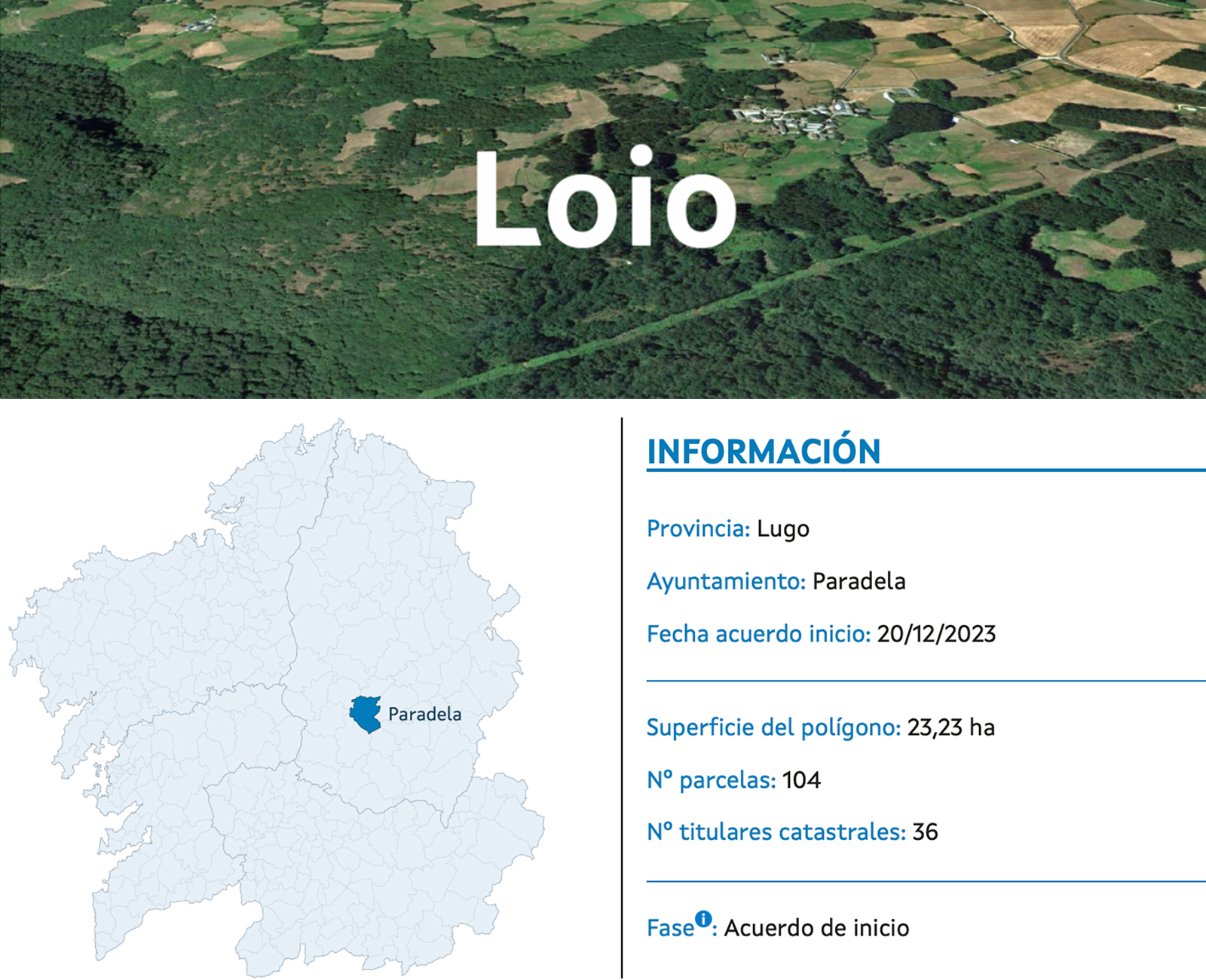 O DOG publica a declaración de utilidade pública e interese social do polígono agroforestal de Loio