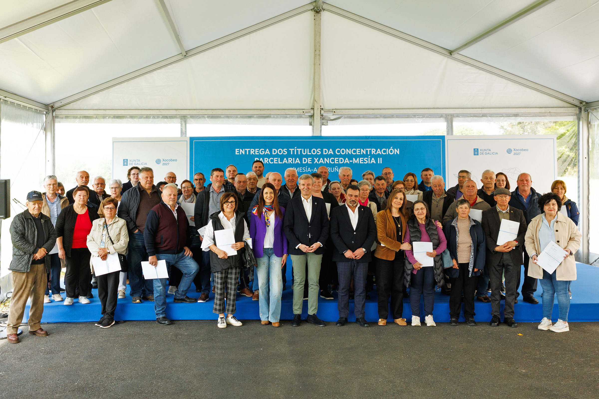 Rueda reafirma el compromiso de la Xunta con el rural con la entrega de más de 540 títulos de la concentración parcelaria en Mesía